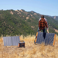 JackerySolarSaga100W Portable Solar Panel SP100BKH in field