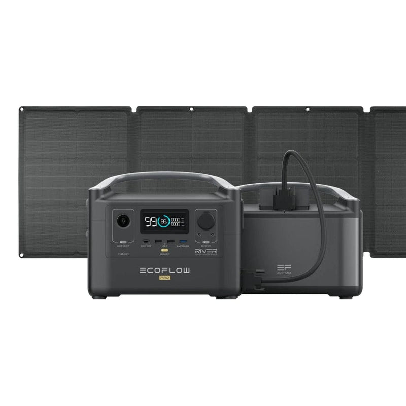 EcoFlow River Pro + River Pro Extra Battery + 1x 110W Solar Panel Solar Generator Kit