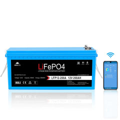 SunGoldPower 12V 200Ah LiFePo4 Deep Cycle Lithium Battery Bluetooth / Self-Heating / IP65