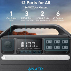 Anker PowerHouse 555- 1024Wh  1000W- with port features