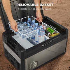 BougeRV Rocky 55QT 12V Dual Zone Portable Fridge with Battery