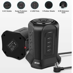 Power Charging Station Tower with 6ft Extension Cord- showing some features