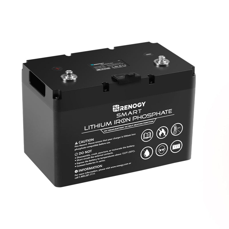 Renogy Smart 12V/100Ah LiFePO4 Deep Cycle Battery