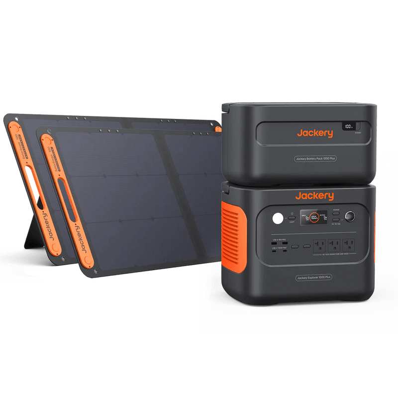 Jackery Explorer Solar Generator 1000 Plus Kit (2.5kWh + SolarSaga 100 x 2)