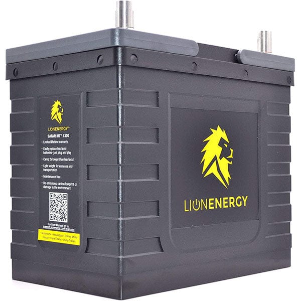 UT 1300 12V105Ah LiFePO4 Deep Cycle Battery- front right side view