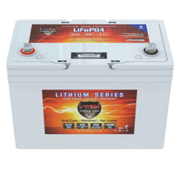 Vmaxtanks LFP1280MH Li-Iron 12V 80AH Marine Waterproof Battery W/Heater