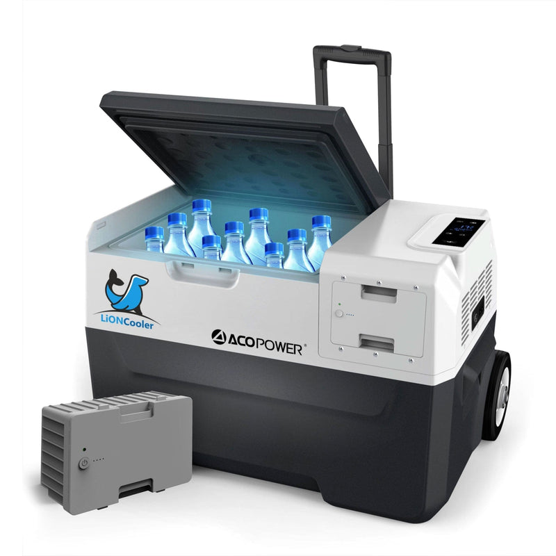 Acopower LiONCooler X30A 32 Quarts + 2x 173Wh Extra Battery Portable Solar Fridge Freezer