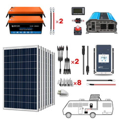 Acopower Lithium Battery Polycrystalline Solar Power Complete System