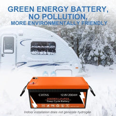 Chins Smart 12.8V/200Ah LiFePO4 Deep Cycle Battery