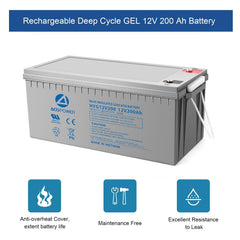 Acopower HYG12-200Ah 12V/200Ah Rechargeable Gel Deep Cycle Battery