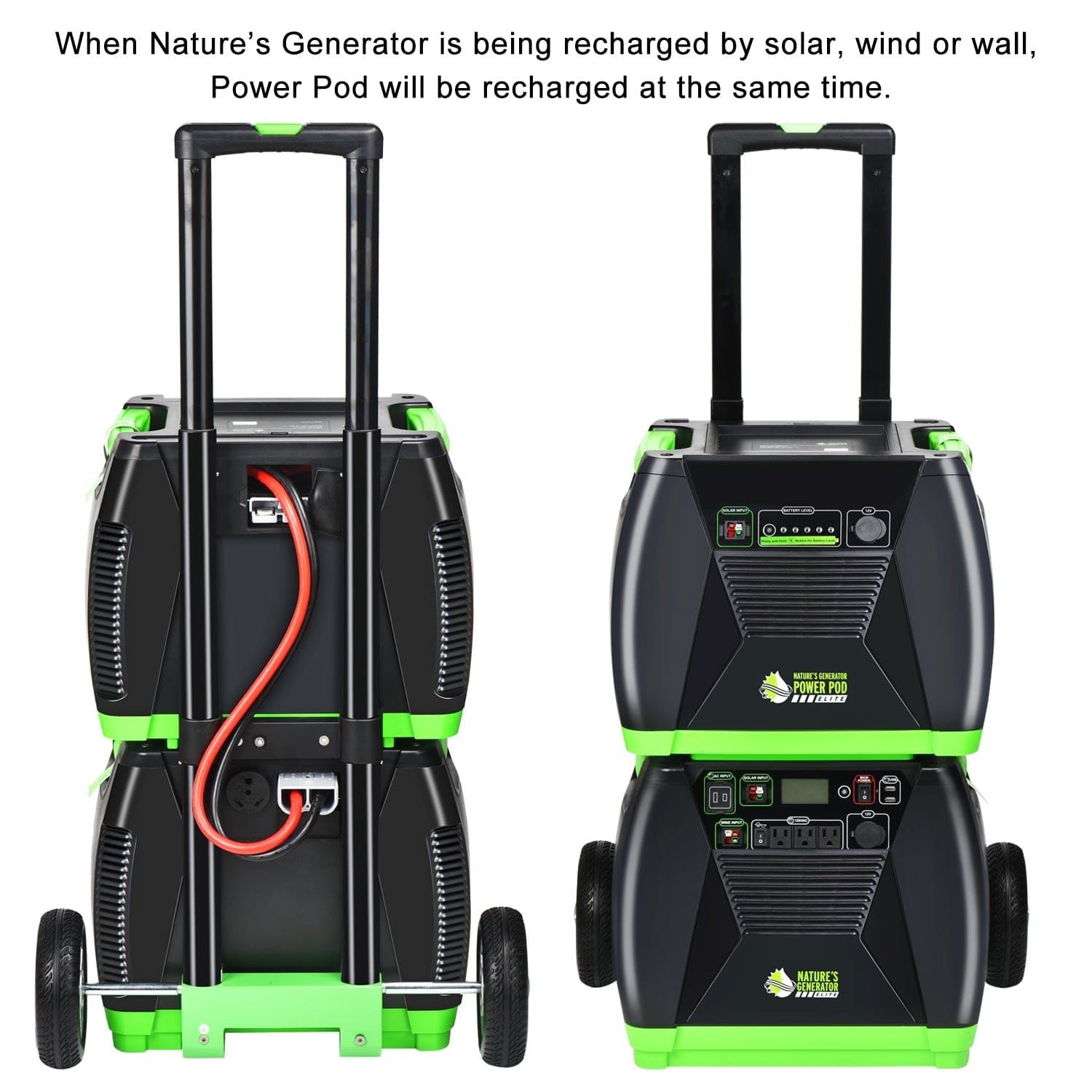 Nature's Generator Elite Platinum 3600W, 4x100W Solar Panels, Power Pod Kit