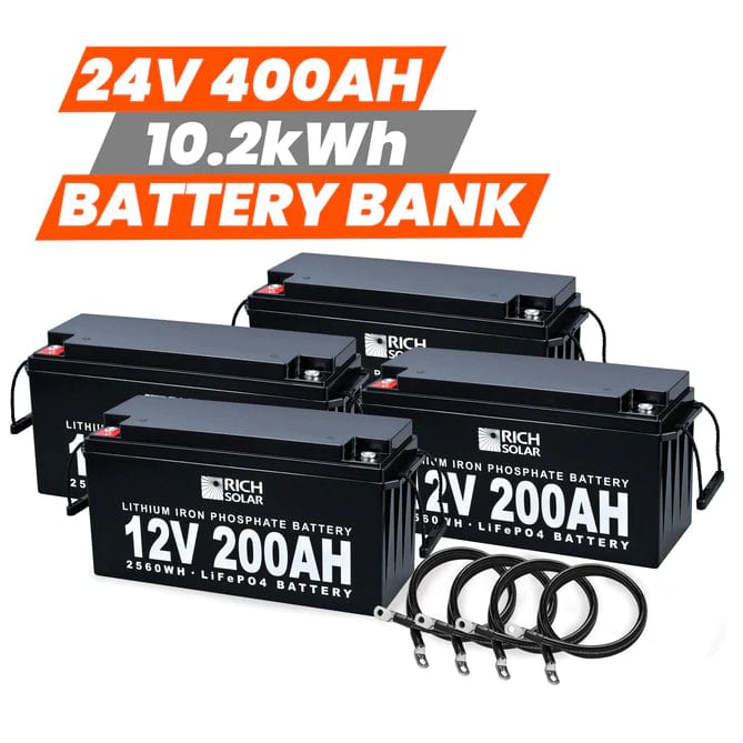 Rich Solar 4x 12V/200Ah 10.2kWh LiFePO4 Deep Cycle Battery