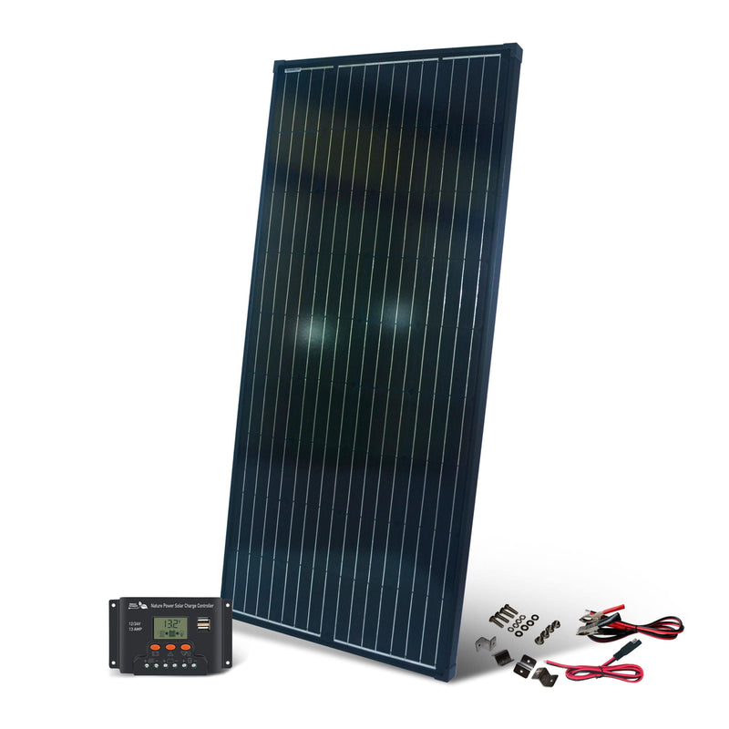 Nature Power 1x 13A Charge Controller + 1x 215W Monocrystalline Solar Panel Kit