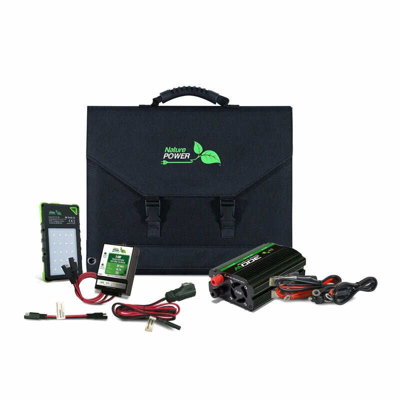 Nature Power 1x 8A Charge Controller + 1x 120W Monocrystalline Foldable Solar Panel Kit