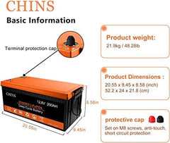 Chins 12.8V/200Ah Plus LiFePO4 Deep Cycle Battery