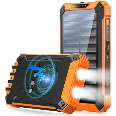 36000mAh Solar Power Bank with LED Flashlight