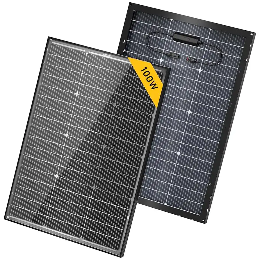 BougeRV 100W Monocrystalline Portable Solar Panel