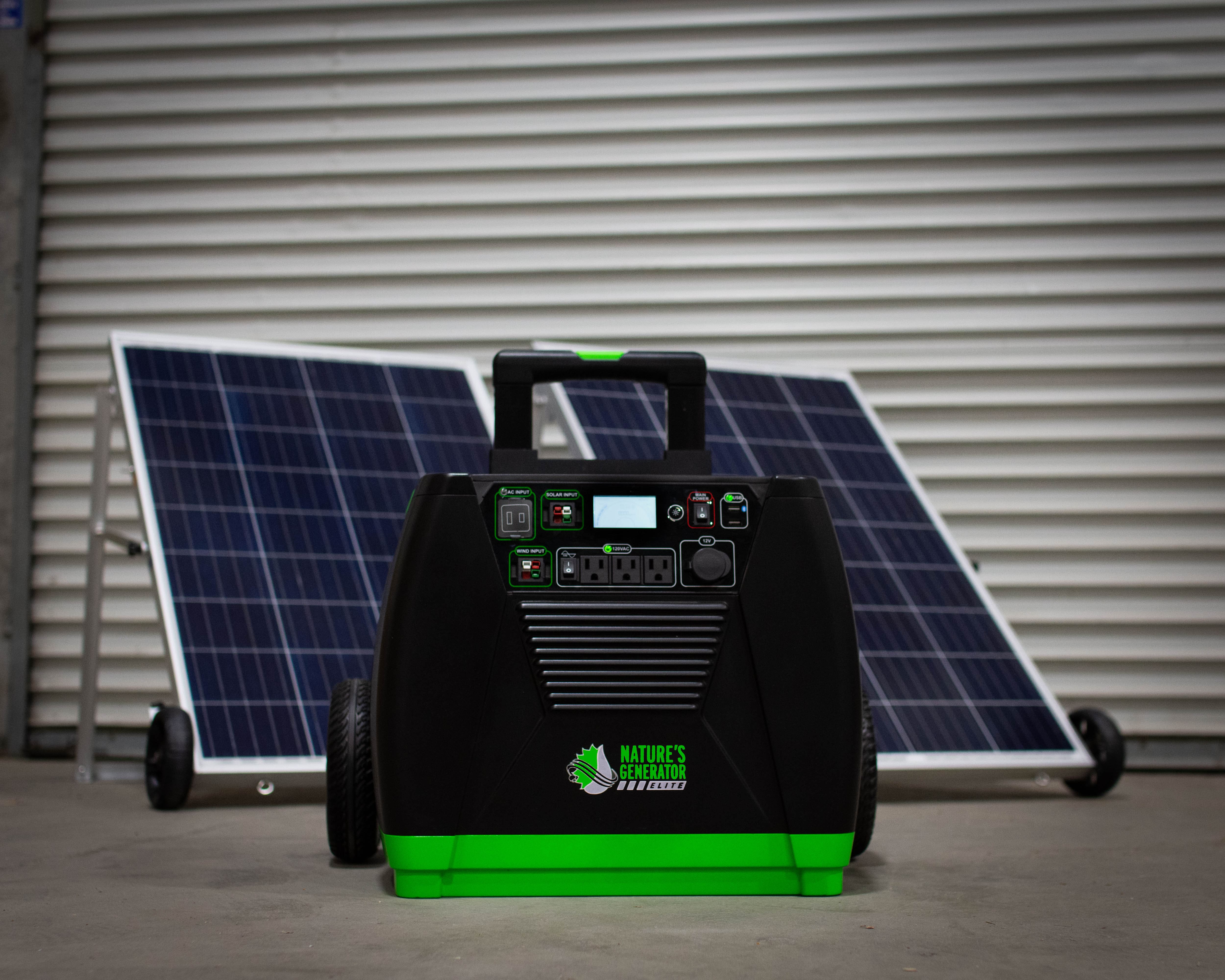Nature's Generator Elite Gold System 3600W + 2x 100W Solar Panel Solar Generator Kit