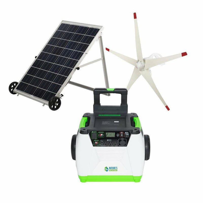 Nature's Generator Gold WE System 1800W + 1x 100W Solar Panel + 1x Wind Turbine Solar Generator Kit