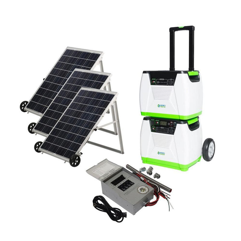 Nature's Generator Platinum PE System with 3 Solar Panels, Power Pod & 1800W Solar Generator Kit