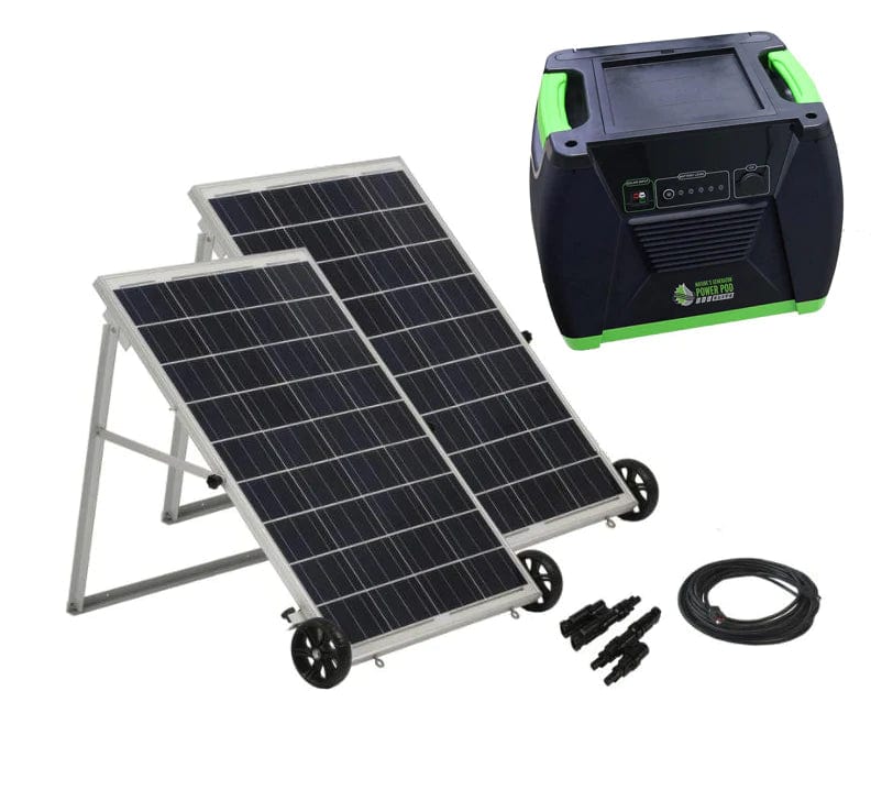Nature's Generator Elite 100Ah Power Pod + 2x 100W Solar Panel Solar Generator Kit
