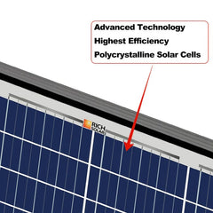 Rich Solar Mega 100W 12V Black Frame Polycrystalline Solar Panel