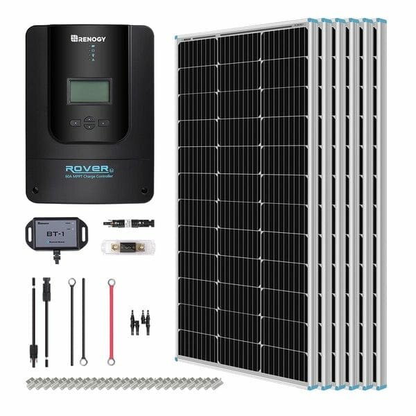 Renogy 6x 100W 12V/24V Monocrystalline Premium Solar Panel Kit with Rover Charger Controller