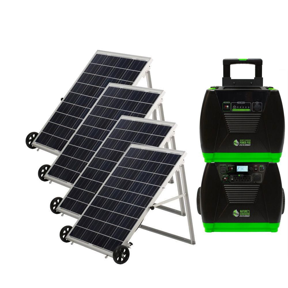 Nature's Generator Elite Platinum System 3600W + 4x 100W Solar Panel + 1x Power Pod Solar Generator Kit
