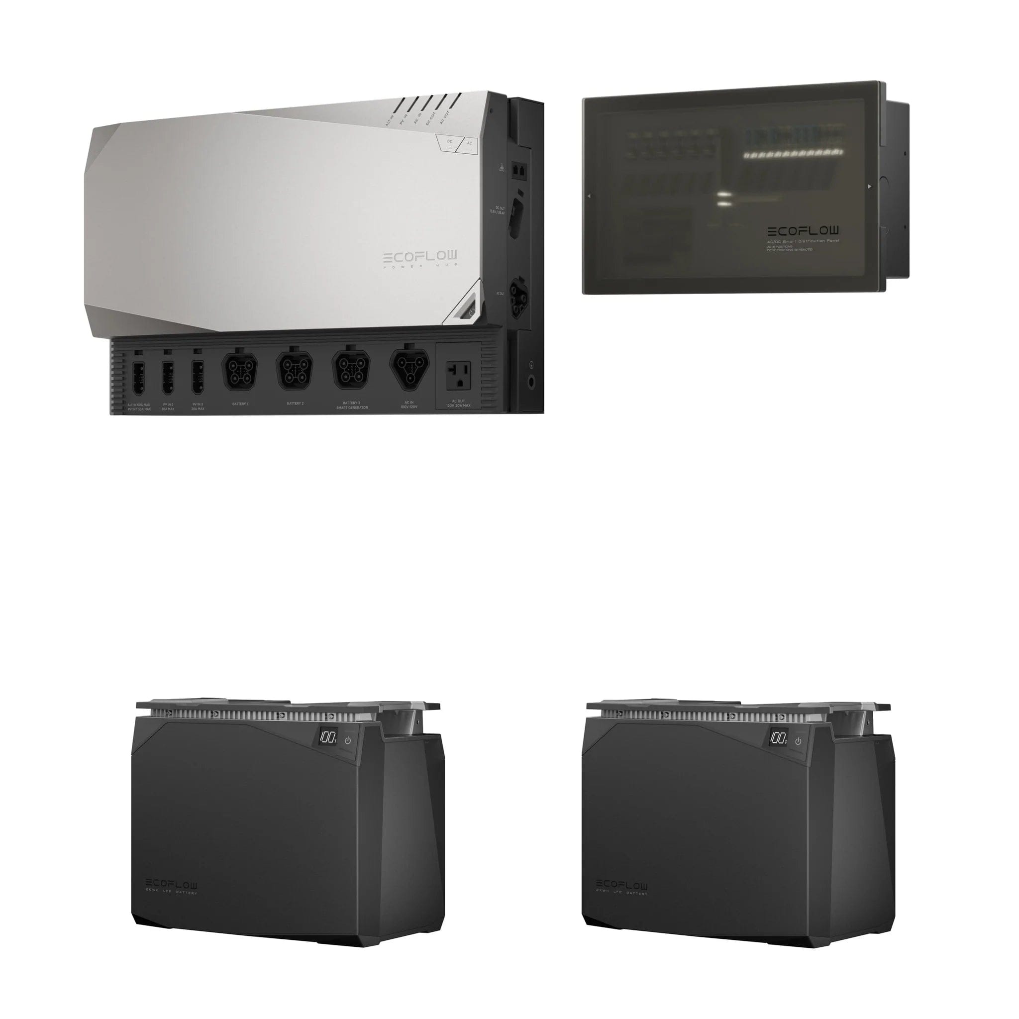 EcoFlow 4kWh 1x LFP Battery + 1x Power Hub + 1x Cable Pack + 1x Distribution Panel + 1x Mounting Strap Prepared Power Kit