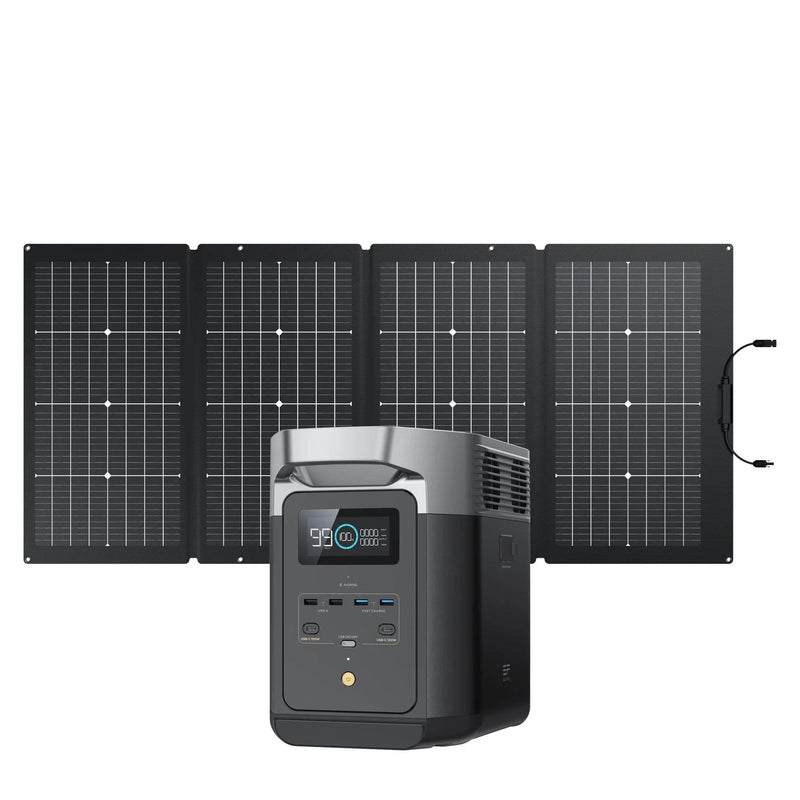 EcoFlow Delta 2 1024Wh + 1x 220W Portable Solar Panel Solar Generator Kit