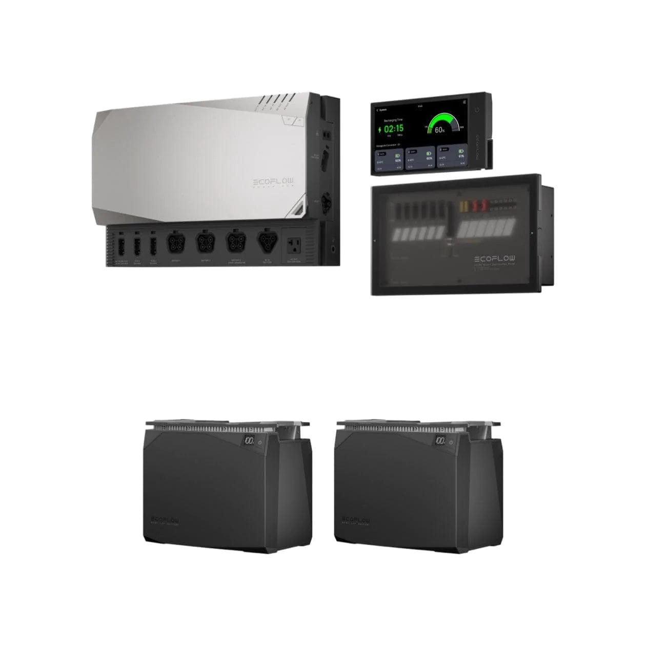 EcoFlow 2x5kWh LFP Batteries, Power Hub, Distribution, Monitor & Smart Generator Kit