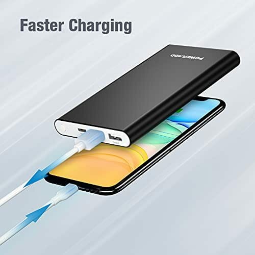 EnergyCell Pilot 4GS Portable Charger,12000mAh Fast Charging Power Bank Dual 3A High-Speed Output Battery Pack Compatible with iPhone 12 11 X Samsung S10 and More - Black
