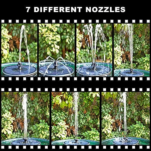hygger Upgraded Solar Water Fountain, 2.2W Solar Powered Fountain with 7 Different Nozzles & 4 Anti-Collision Poles, Floating Solar Fountain Pump for Bird Bath, Garden, Pool, Pond, Outdoor