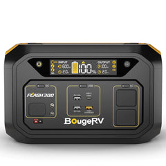 BougeRV Flash300 286Wh Power Station + 1x 59 Quarts Portable Solar Fridge Freezer Kit