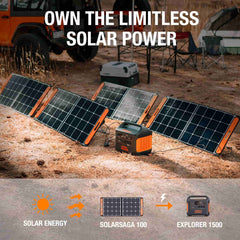 Jackery Explorer 1500 + 4x 100W SolarSaga Solar Generator Kit T1G4SP1500G100SP