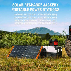 Jackery SolarSaga 100W Portable Solar Panel SP100BKH in field set up