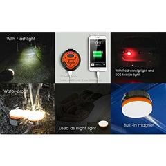 LIT-PaTH LED Camping Light, Rechargeable Lantern with Magnet Base and 4400 mAh Charger for Mobile, Survival Kit for Emergency, Hurricane, Outage