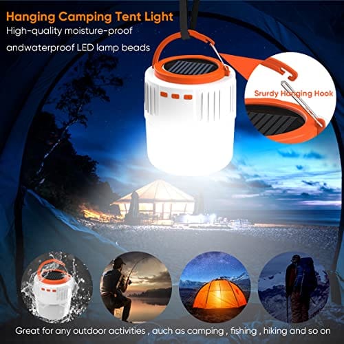 LED Camping Lantern, Rechargeable Hanging Outdoor Lights With Clip Hook,  For Camping, Hiking, Fishing, Emergency Lighting