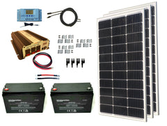 Windy Nation 3x 100W Solar Kit with 2x 100Ah Battery & P30L Charge Controller Plus 1500W Inverter