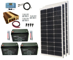 Windy Nation 3x 100W Solar Kit with 3x 100Ah Battery & P30L Charge Controller Plus 1500W Inverter